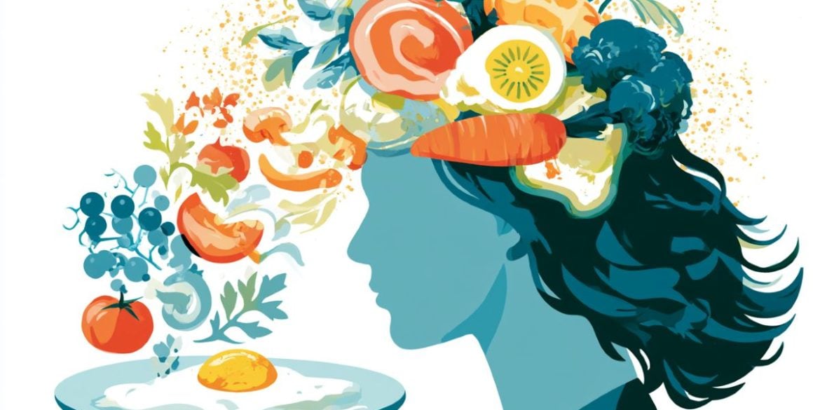 This shows a head and a plate of food.