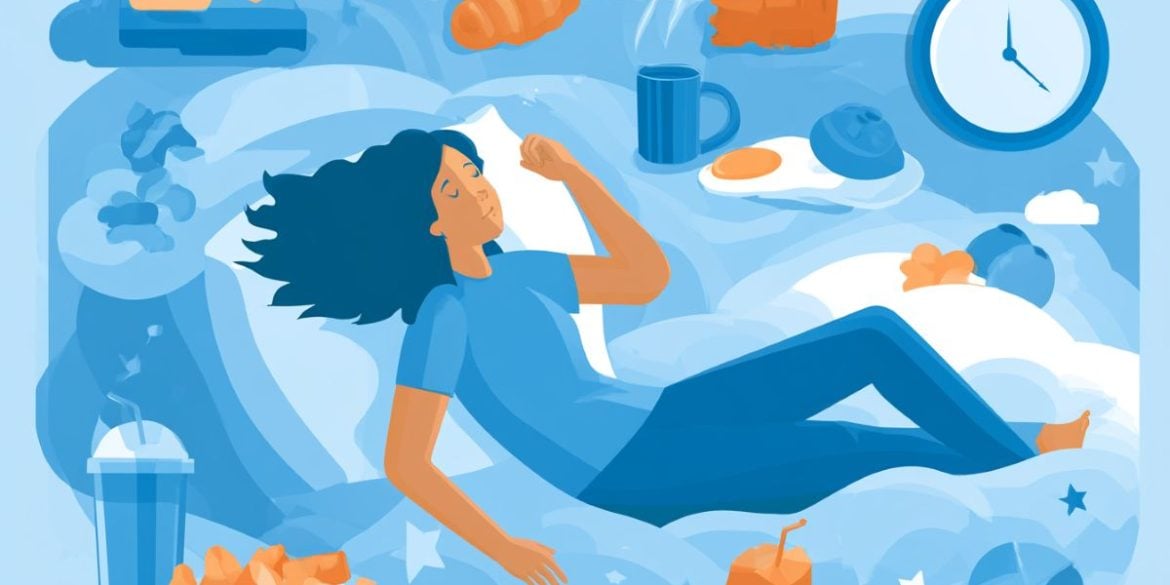This shows a person sleeping surrounded by food.