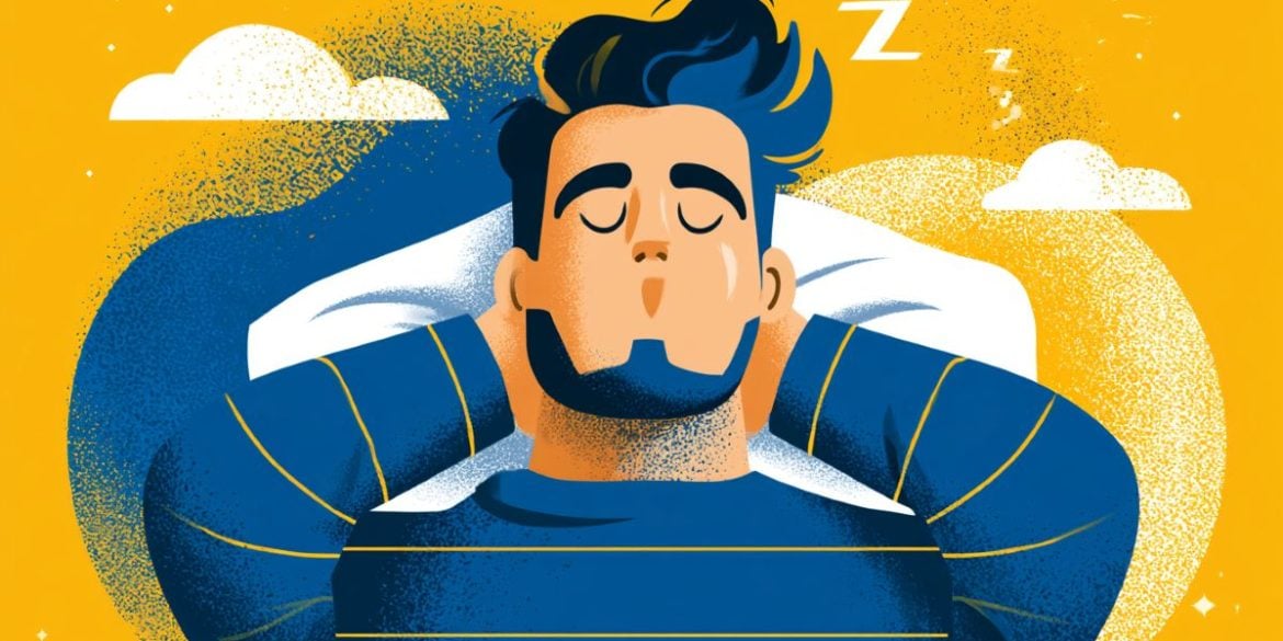 This shows a man snoring.