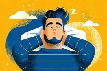 This shows a man snoring.