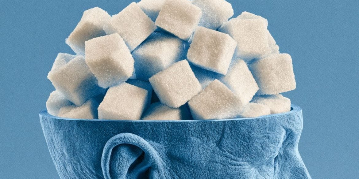This shows a head full of sugar cubes.
