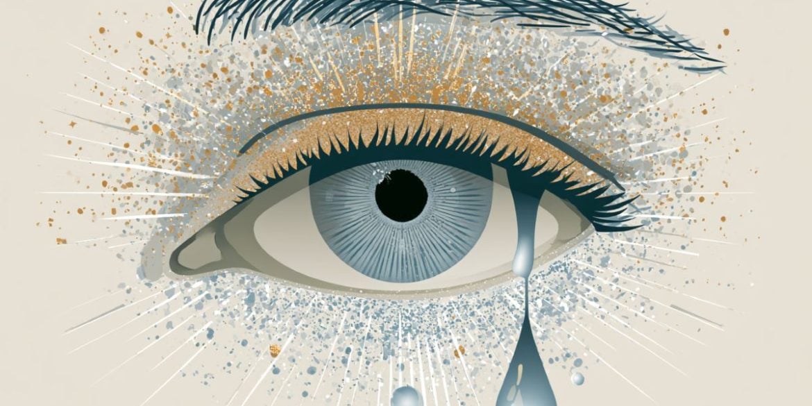 This shows a crying eye.