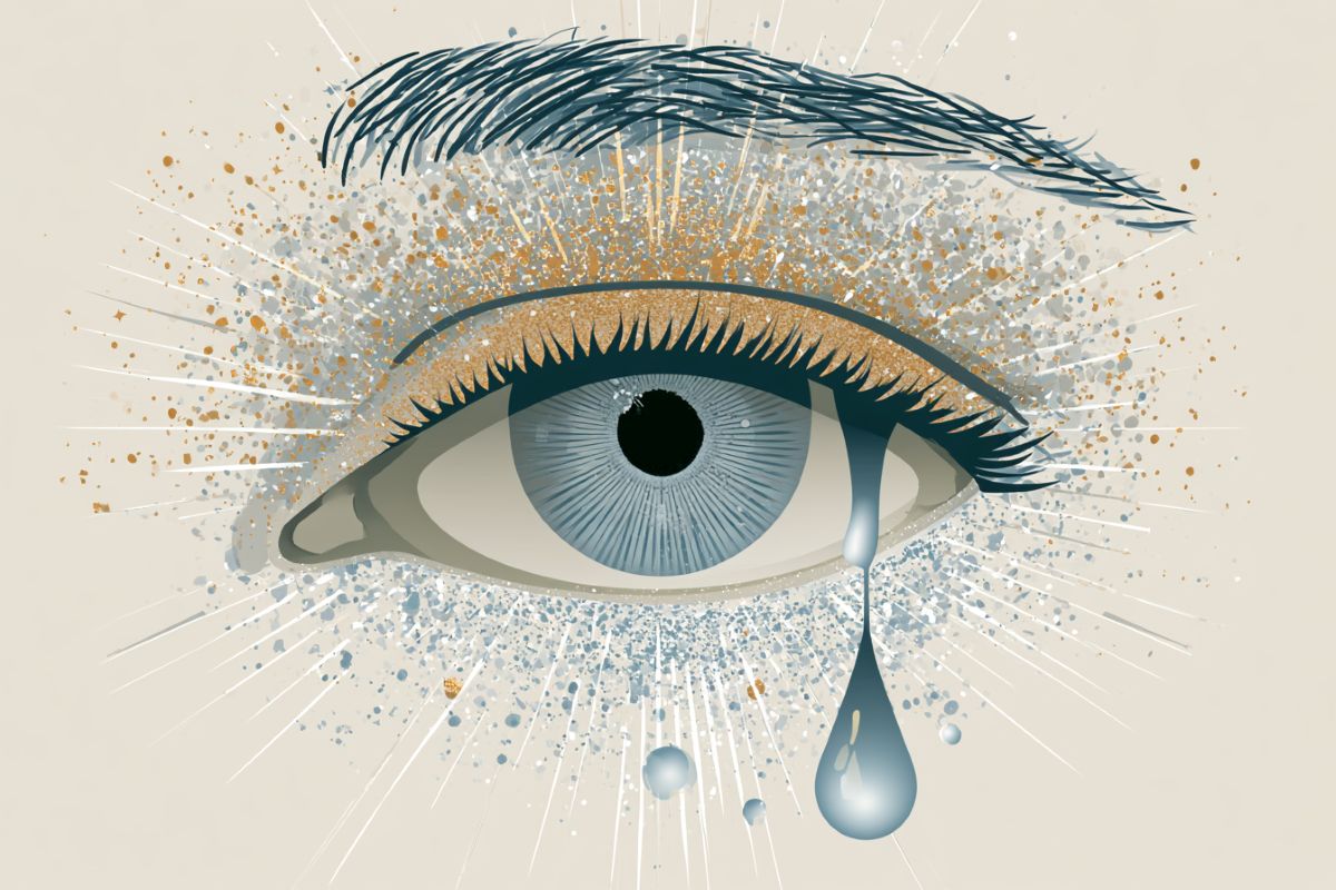 This shows a crying eye.