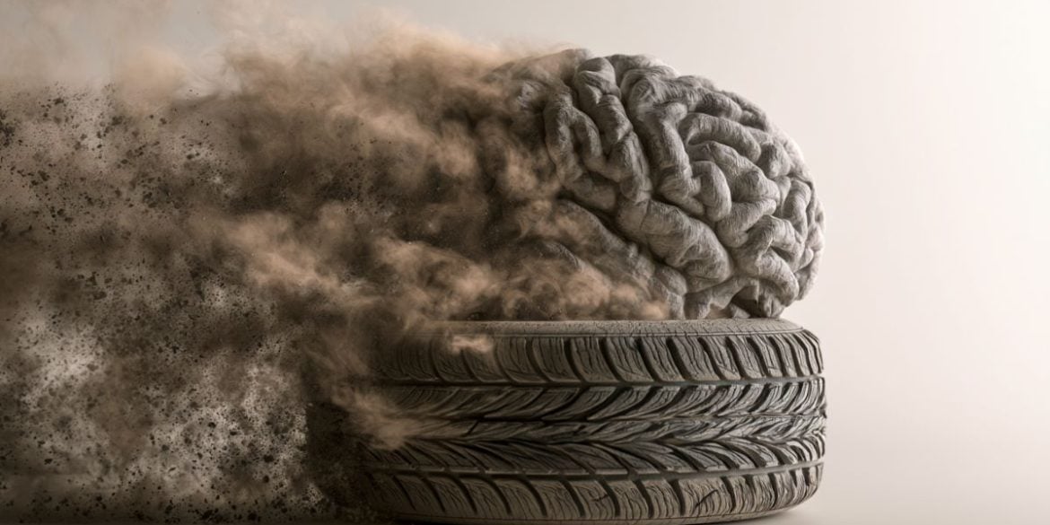 This shows a tire and a brain.