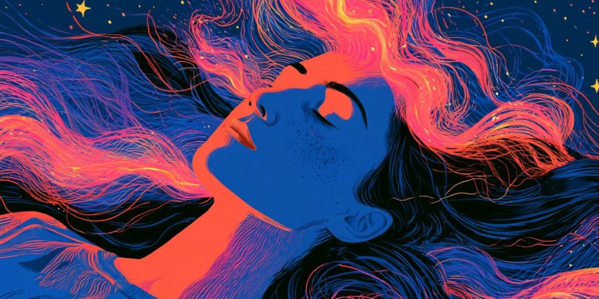 This shows a woman sleeping.