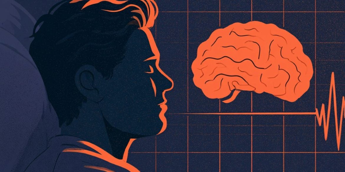 This shows a person sleeping and a brain.