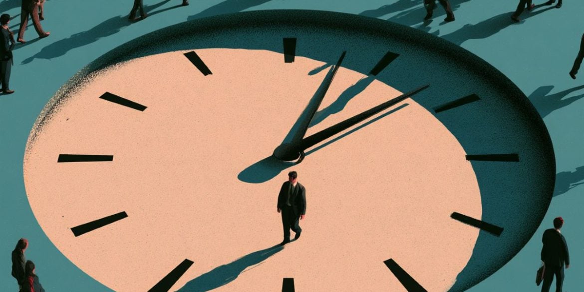 This shows people walking on a clock face.