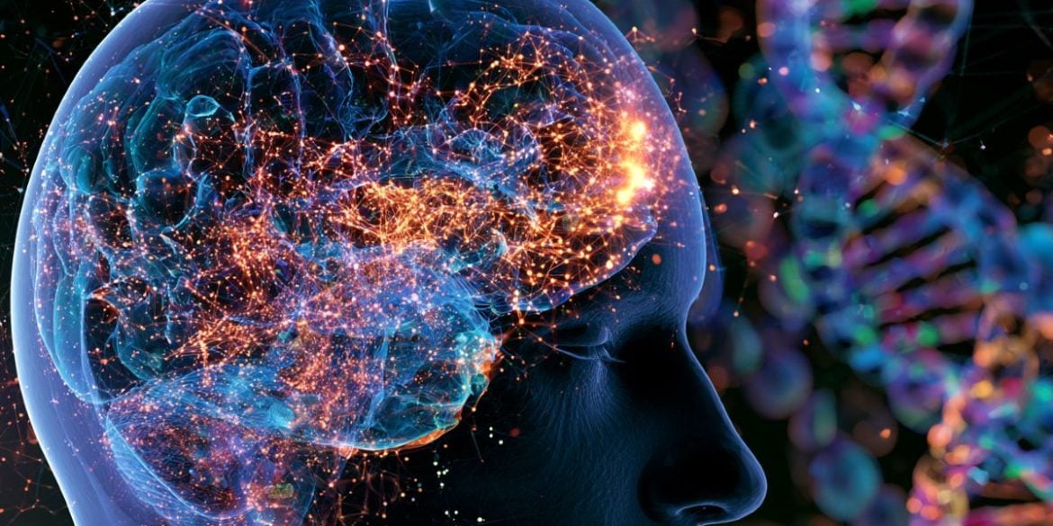 This shows DNA and a brain.