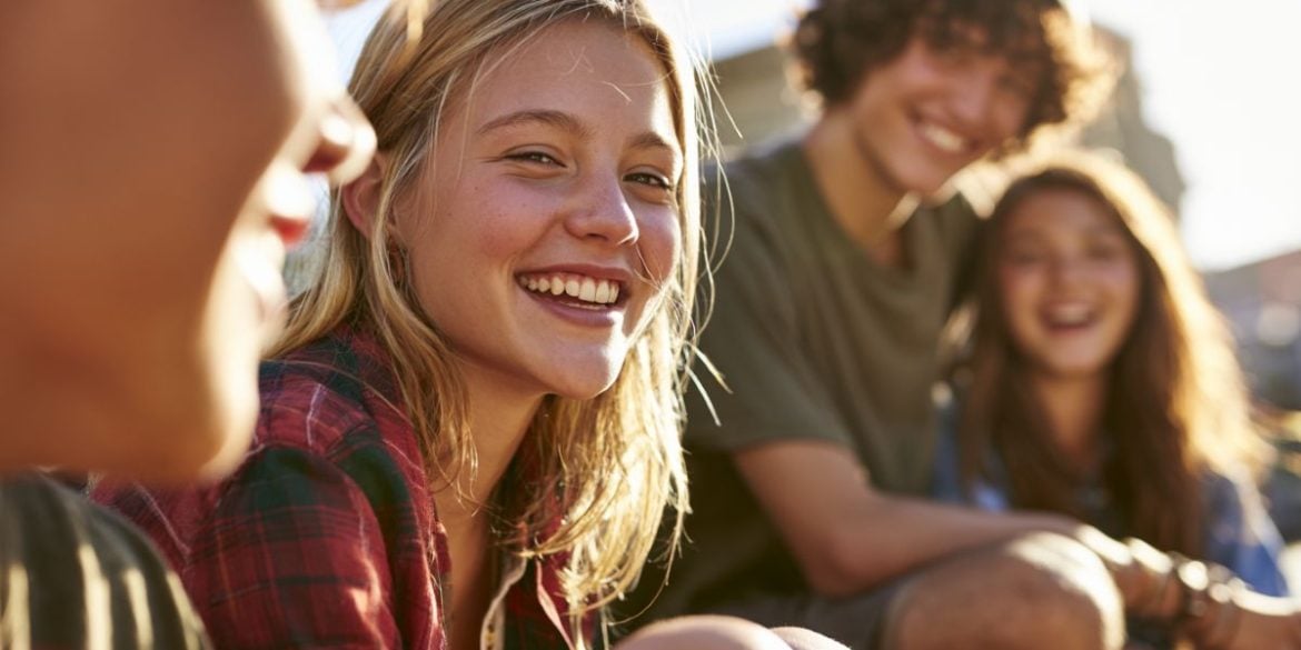 This shows happy teens.