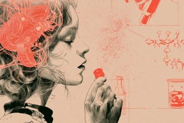 This is an illustration of a woman eating bitter foods.