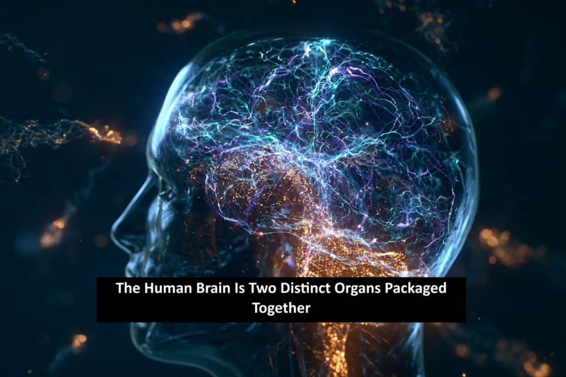 The Brain Is Two Separate Organs Joined by Evolution