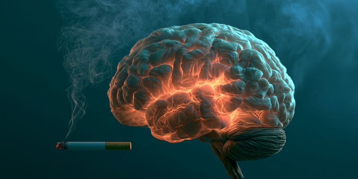 This shows a brain surrounded by smoke.