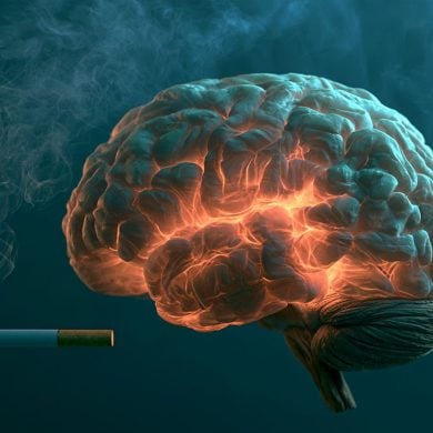 This shows a brain surrounded by smoke.