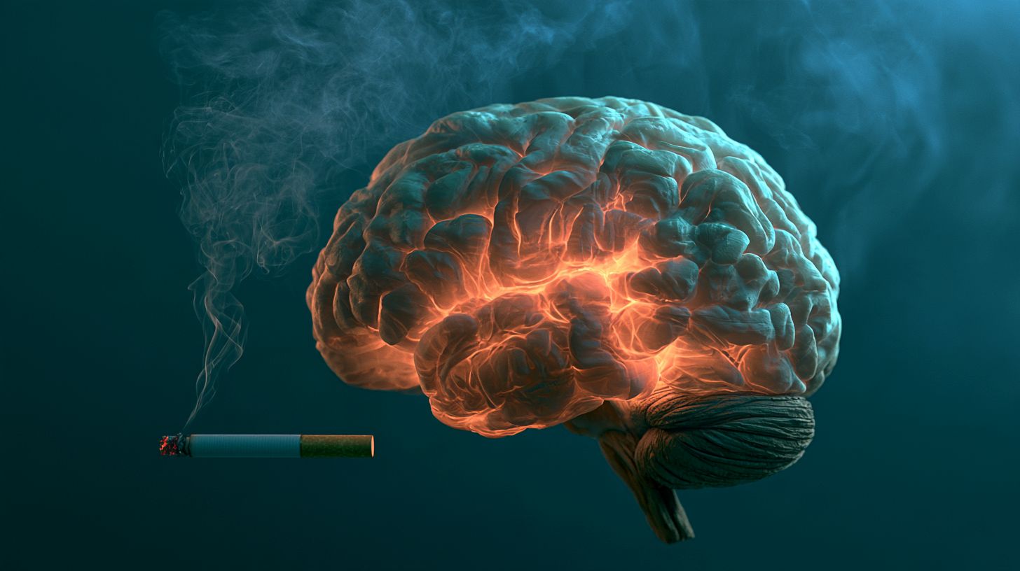 This shows a brain surrounded by smoke.