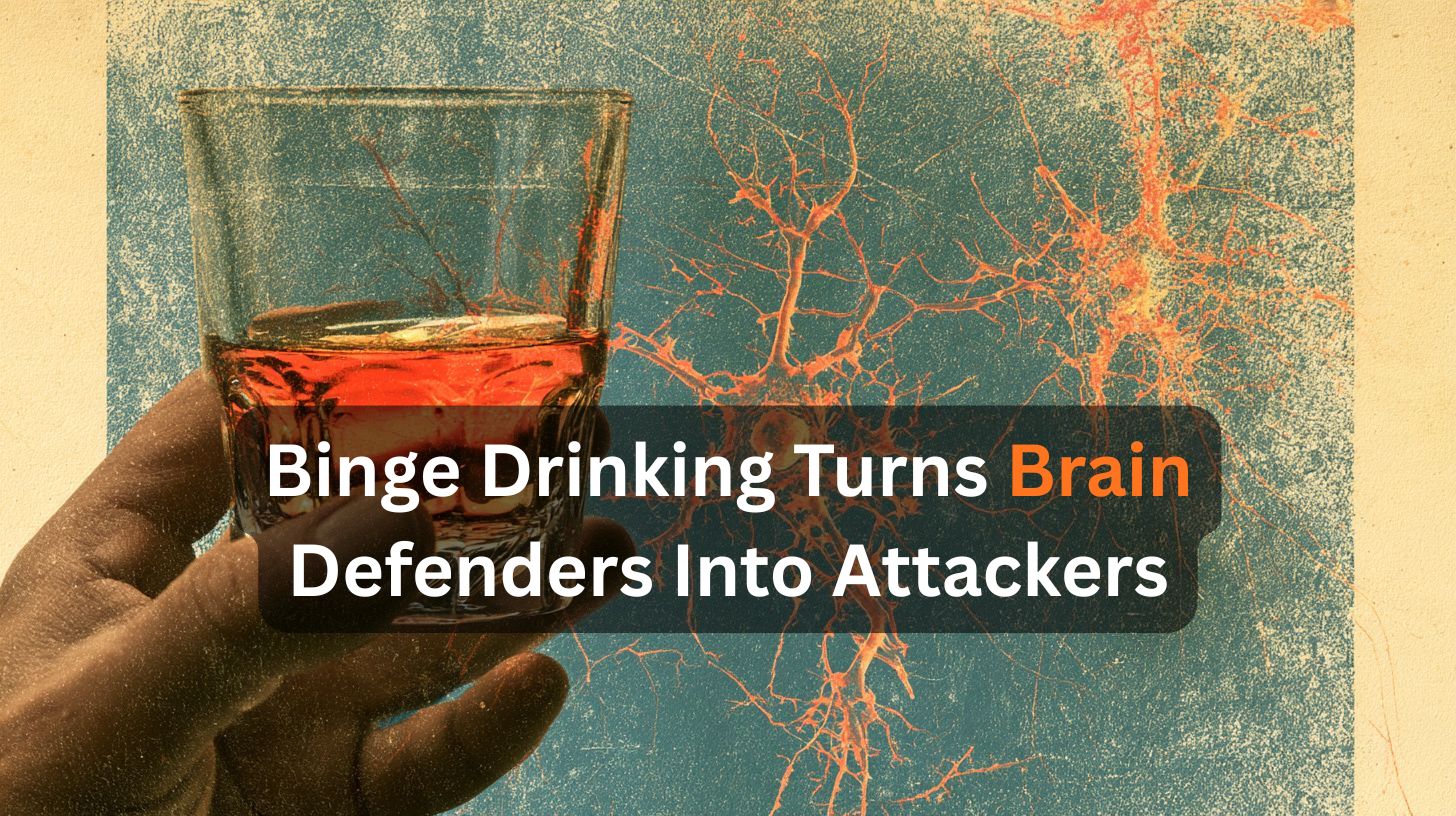 This shows a person holding a glass of scotch and microglia.