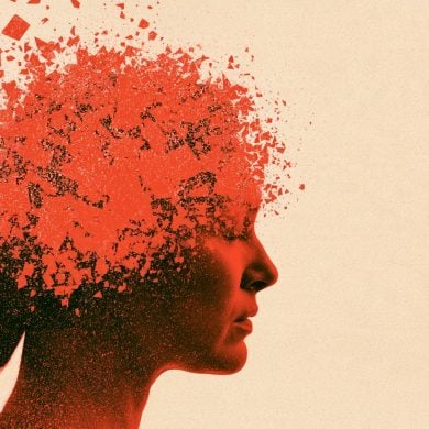 This shows the outline of a woman's head.
