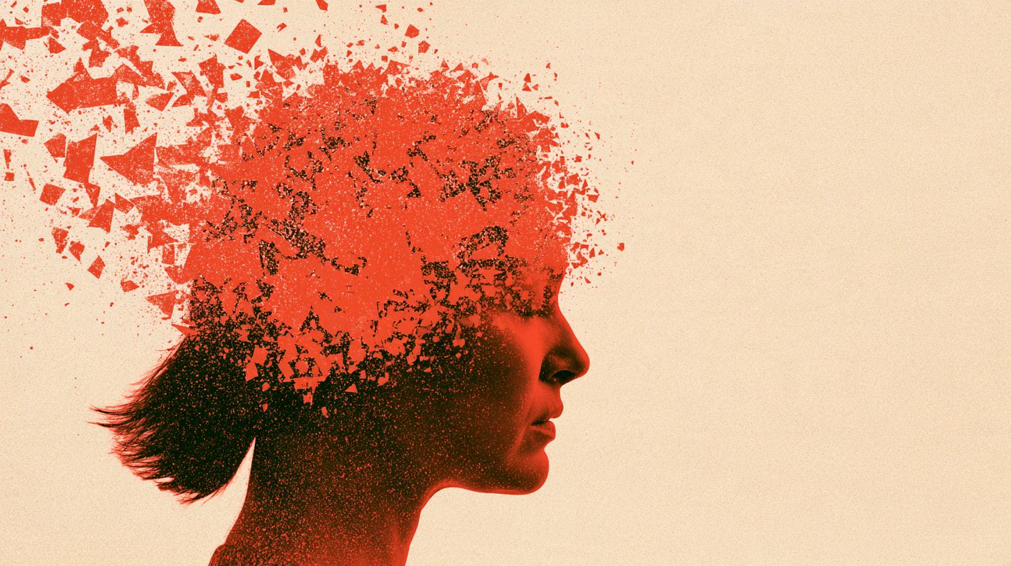 This shows the outline of a woman's head.