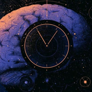 This shows a clock and a head.