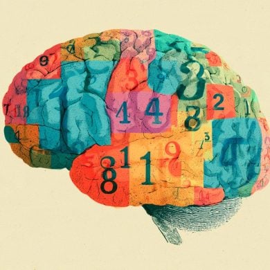 This shows a brain covered with numbers.