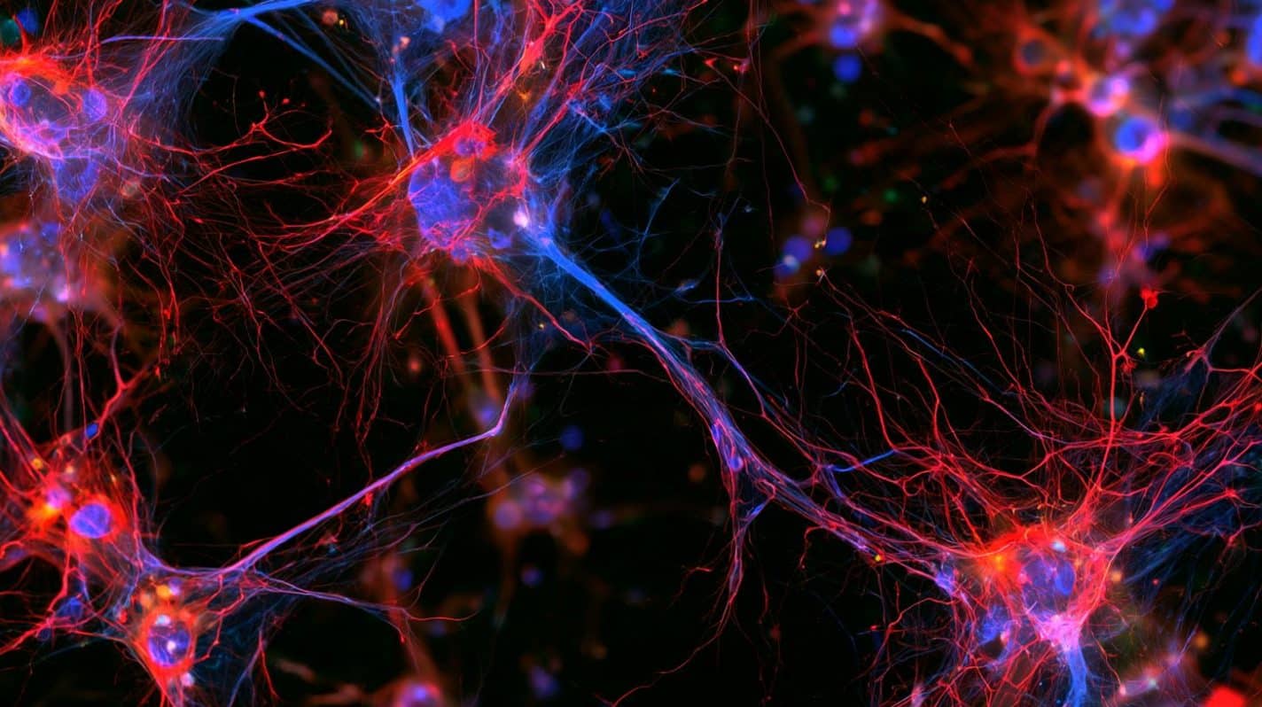 This shows microglia and neurons.