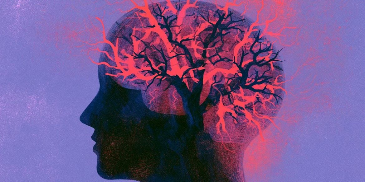 This shows the outline of a woman and a brain.
