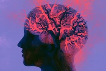 This shows the outline of a woman and a brain.